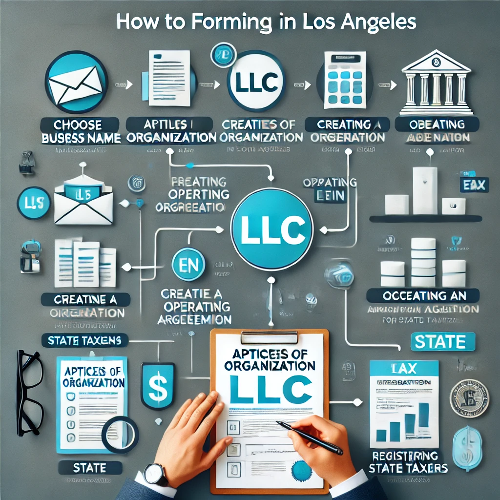 Step-by-step flowchart on how to form an LLC in Los Angeles